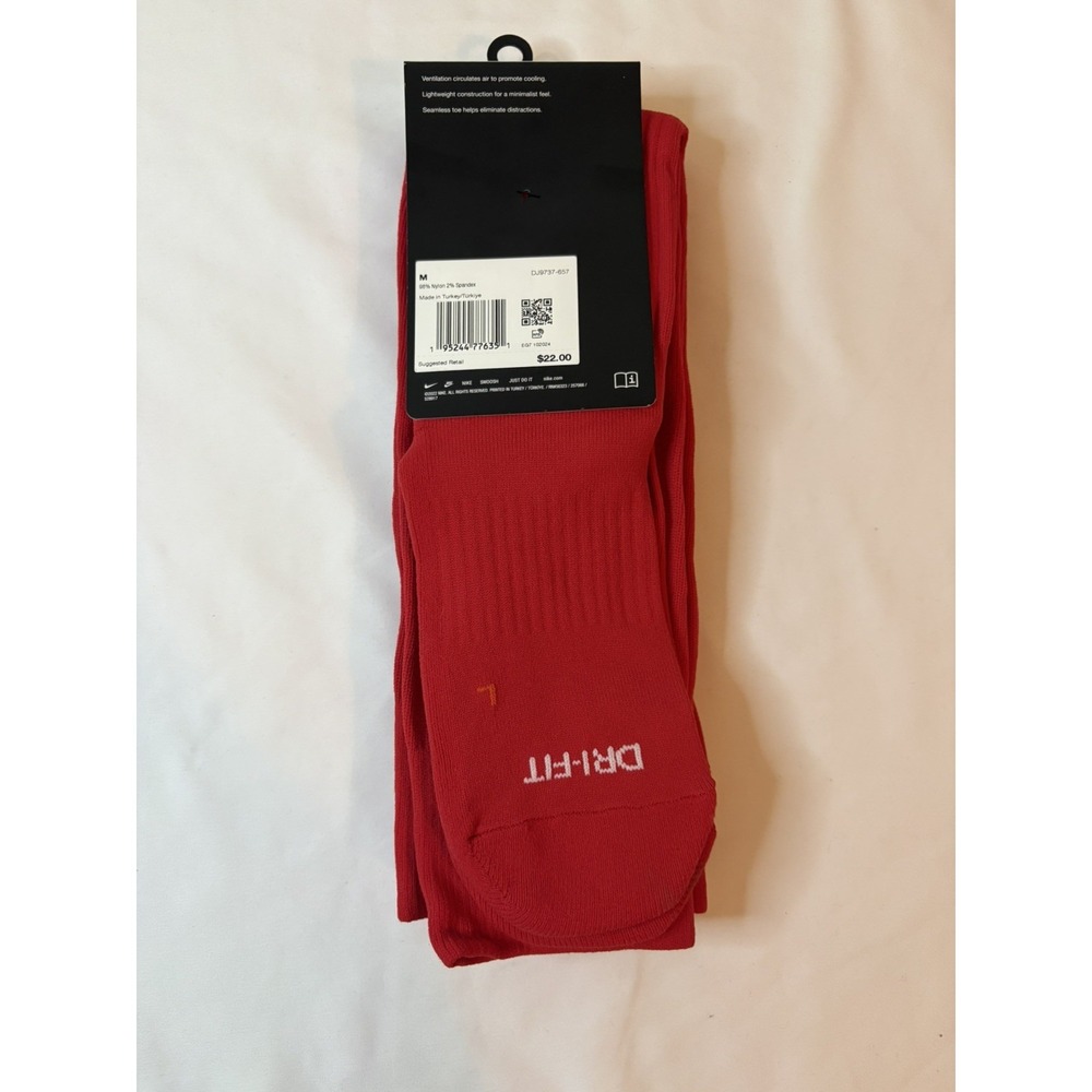 Nike Performance Knee-High Socks 2-Pack Red Dri-FIT Men 8-12 / Women 10-13